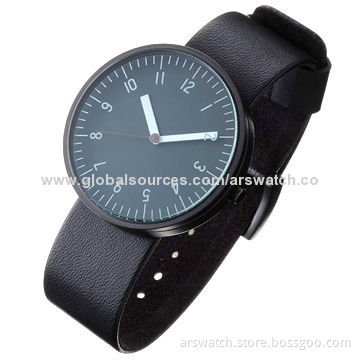 New Fashionable Women's Watch, Stainless Steel Case, Real Leather Strap, 5ATM Waterproof